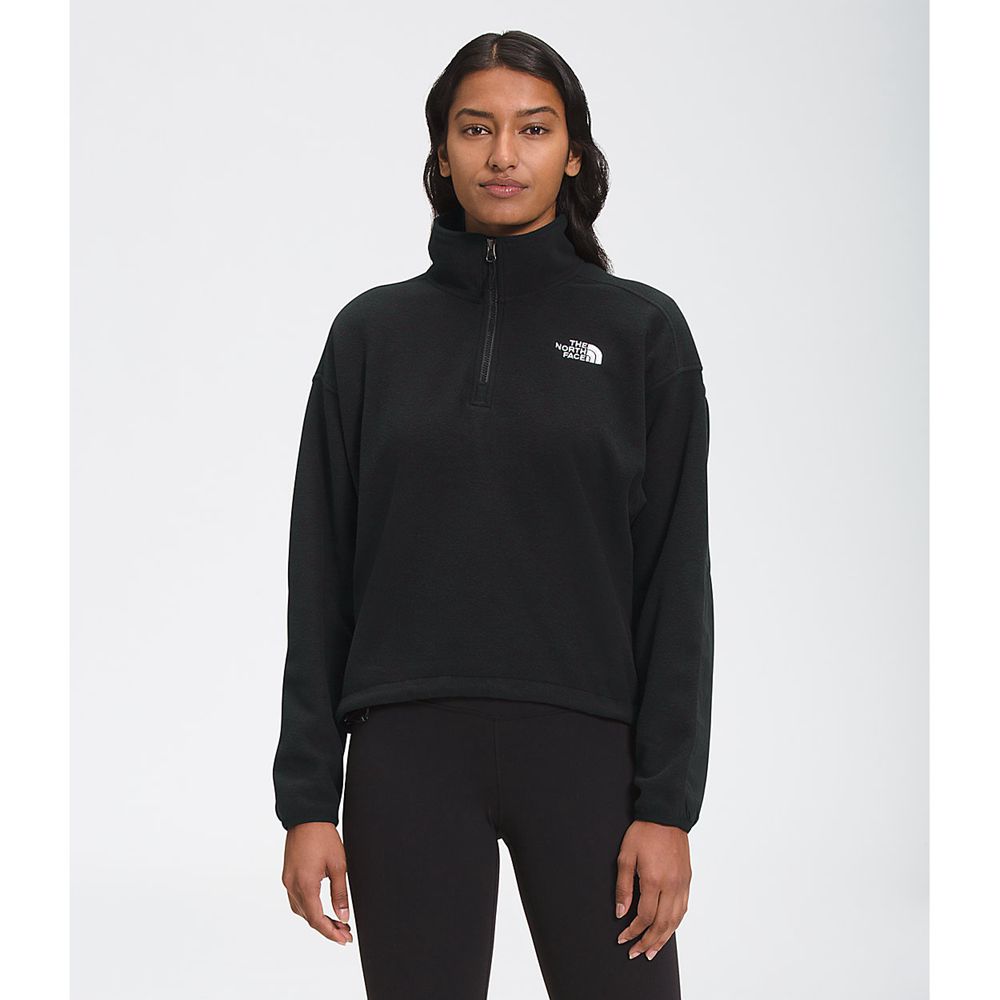 The North Face Fleece Womens Australia - The North Face Tka Kataka ¼ Zip Black (LYB-018954)